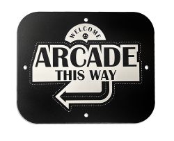 Metal Game Room Sign - Welcome, Arcade This Way To The Left